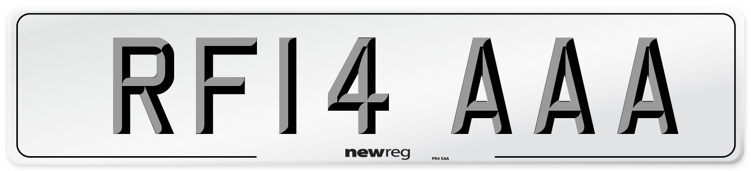 RF14 AAA Number Plate from New Reg